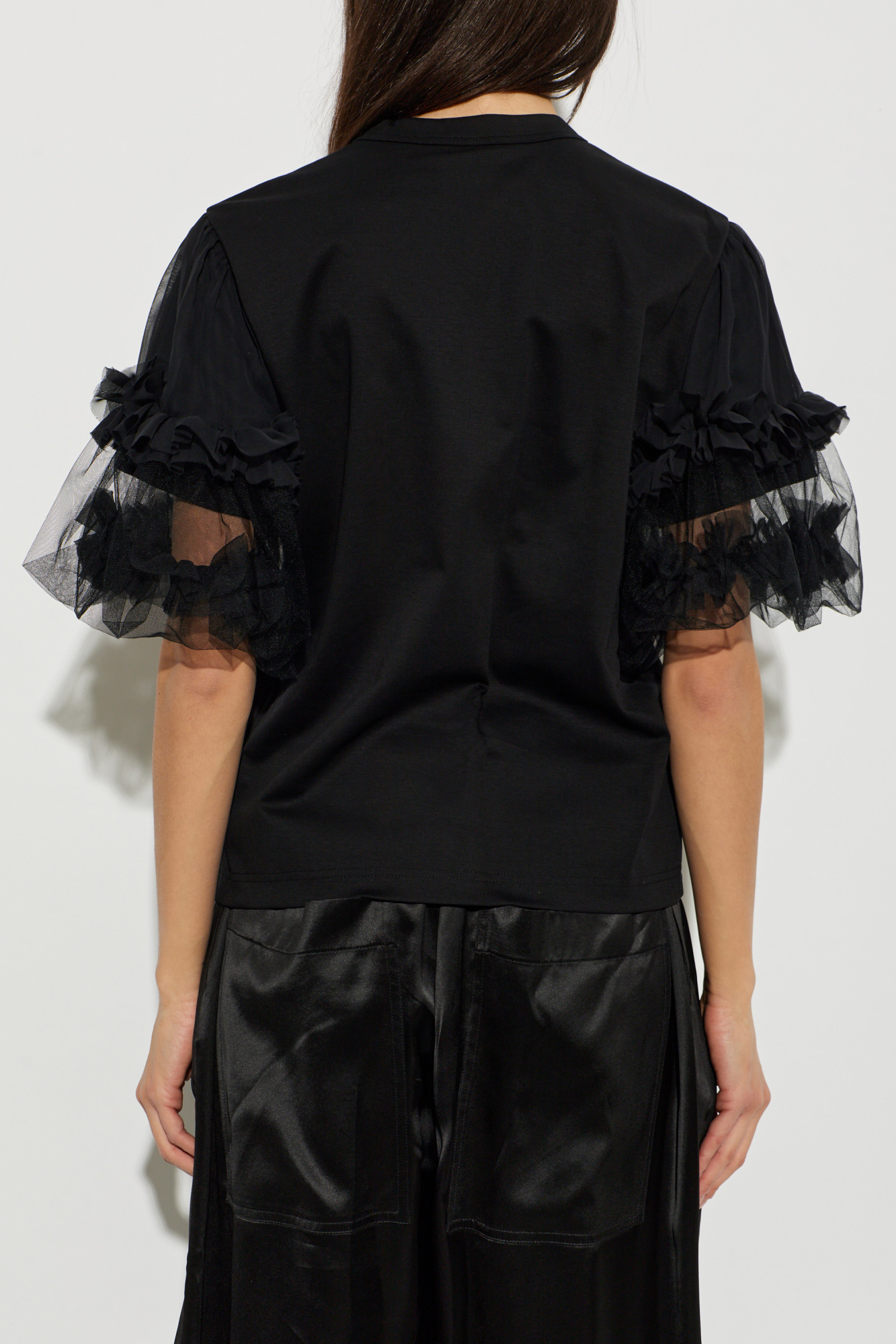 noir kei ninomiya フリル Tシャツ garcons Black T-shirt with decorative ruffles Comme des Garçons Noir Kei